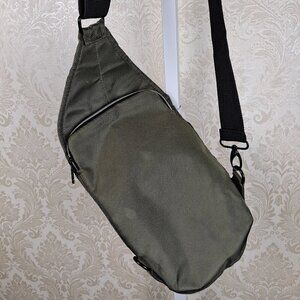 Urban Outfitters Olive Green Vertical Sling Bag Extra Ring for Adjustment EUC